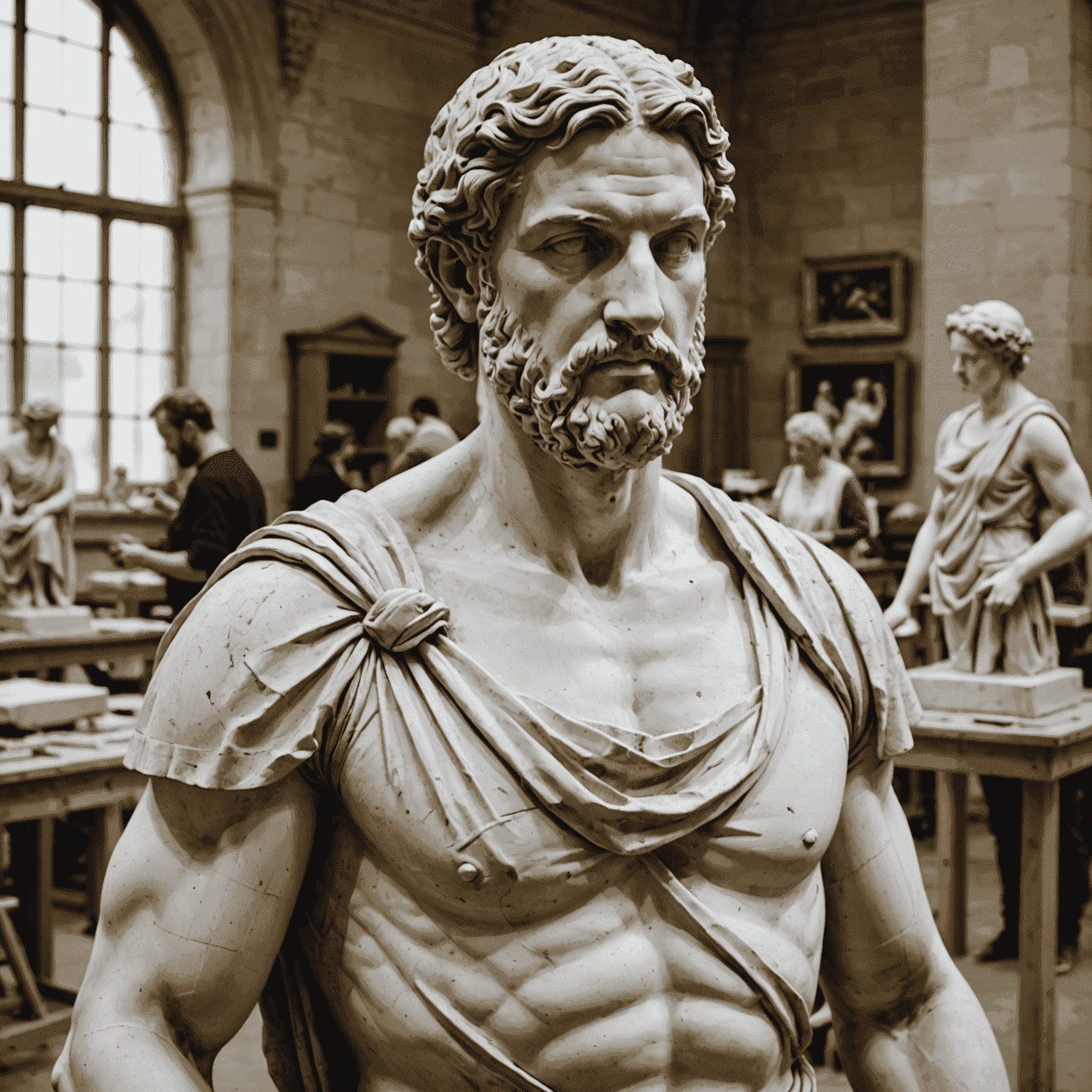 Atelier de sculpture inspiré par les statues grecques du Louvre