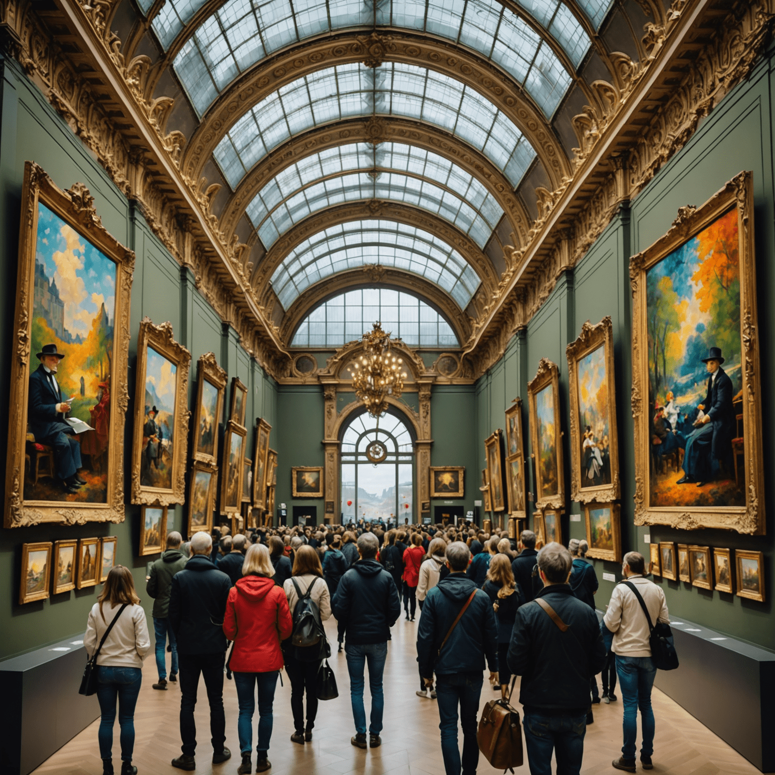 Image d'une galerie du Musée d'Orsay présentant des peintures impressionnistes colorées et rarement vues, avec des visiteurs admirant les œuvres